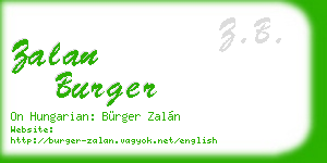 zalan burger business card